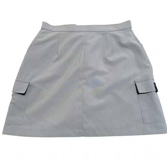 Vintage Y2K No Boundaries Grey mini cargo skirt with pockets juniors size 13 - Picture 2 of 12